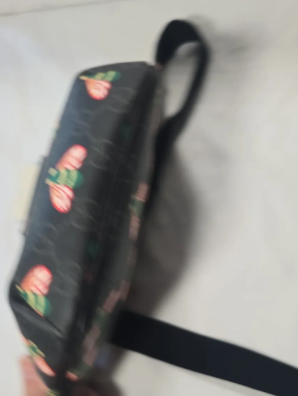 Gucci Black GG Bee Print Waist Bag